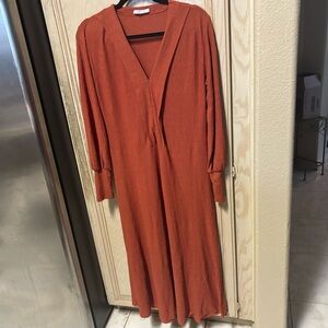 Zara, Long sleeve Dress Burnt Orange Size‎ Medium